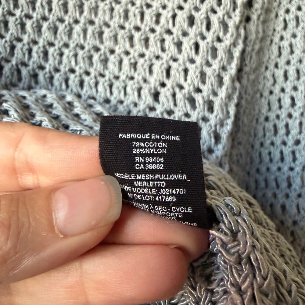 Theory Gray Open Knit Pullover Merletto Sweater Size M - Picture 6 of 6